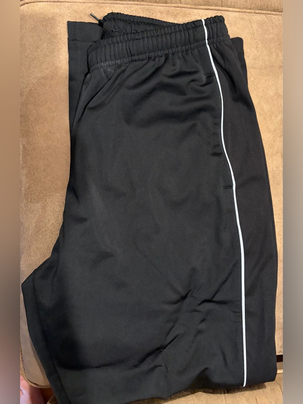 Soffe Black Sports Pants with Red and Blue Logo